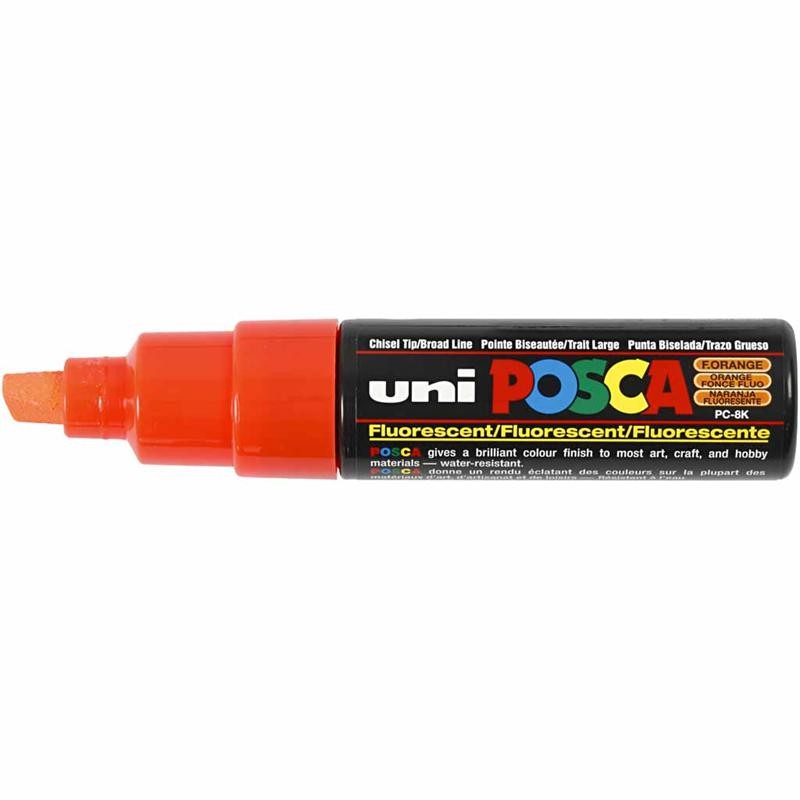 Posca Marker, no. PC-8K, line 8 mm, broad, fluo orange, 1 pc [HOB-278754]