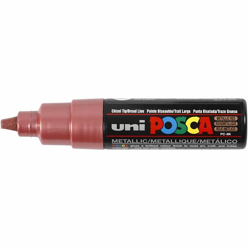 Posca Marker, no. PC-8K, line 8 mm, broad, metallic red, 1 pc [HOB-278860]