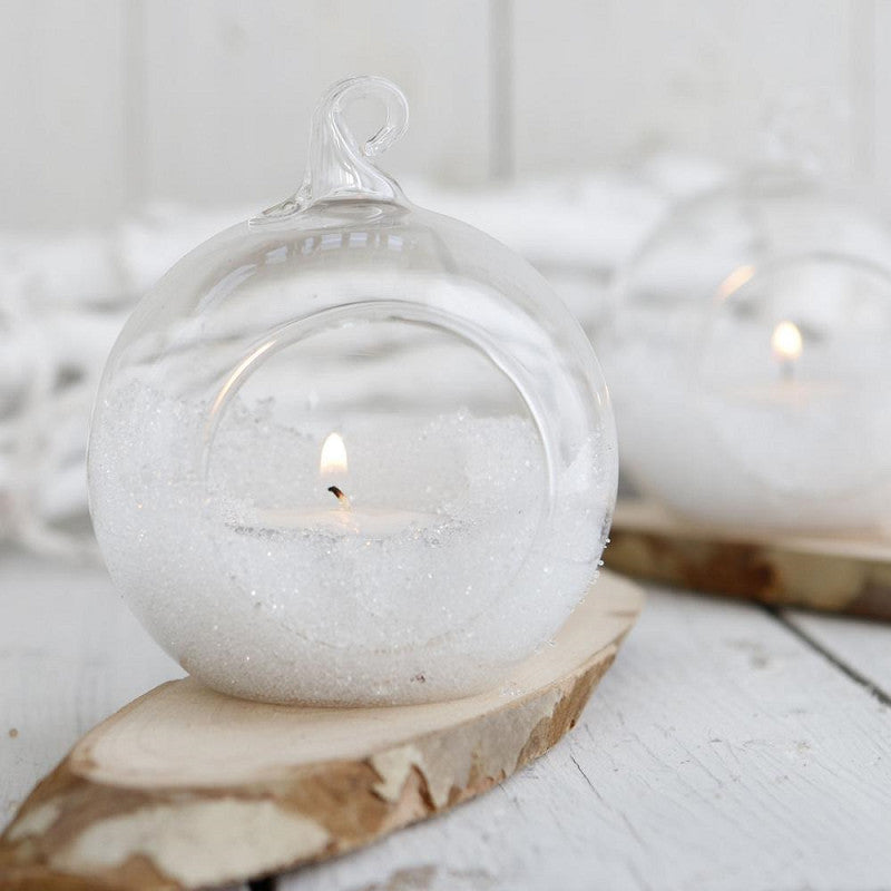 Glass Ball for Tealight Ø8cm x 8cm (6 pcs) [IFS-28050]