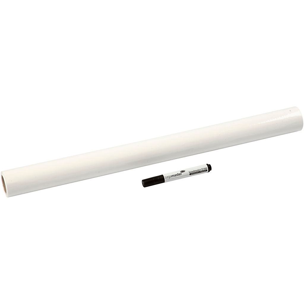 Whiteboard Foil, L: 80 cm, W: 60 cm, white, 25 sheet/ 1 roll