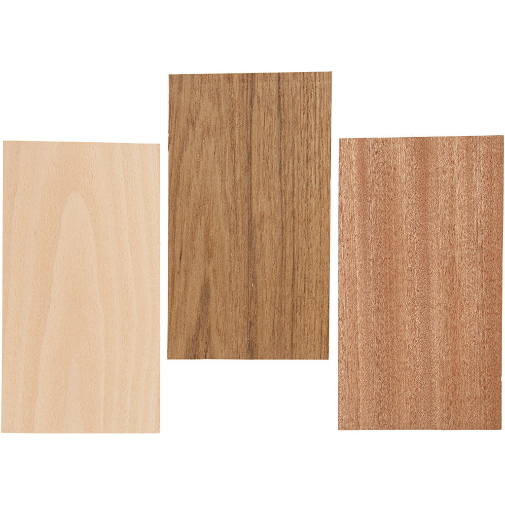 Wood Veneer, sheet 12x22 cm, thickness 0,75 mm, 3 sheet/ 1 pack [HOB-282900]