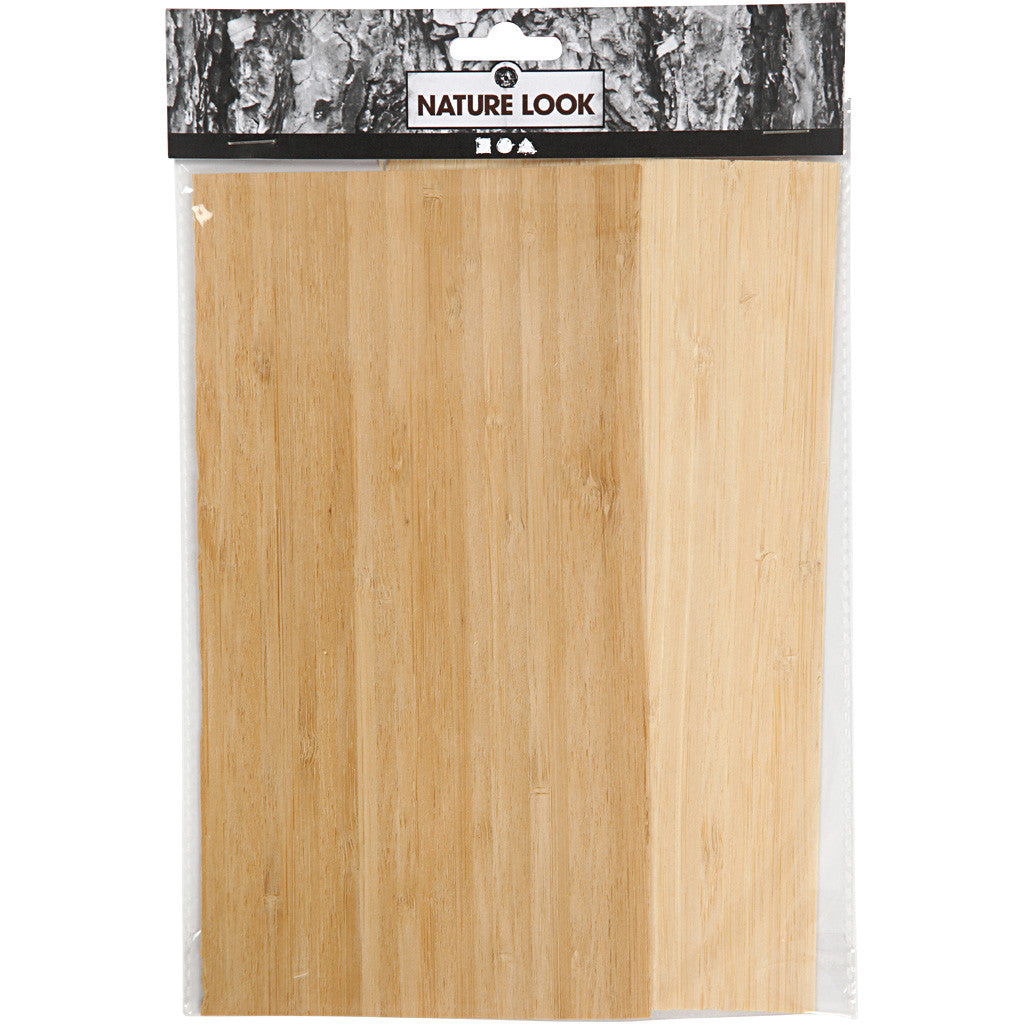 Bamboo Veneer, sheet 12x22 cm, thickness 0,75 mm, 2 sheet/ 1 pack [HOB-282901]