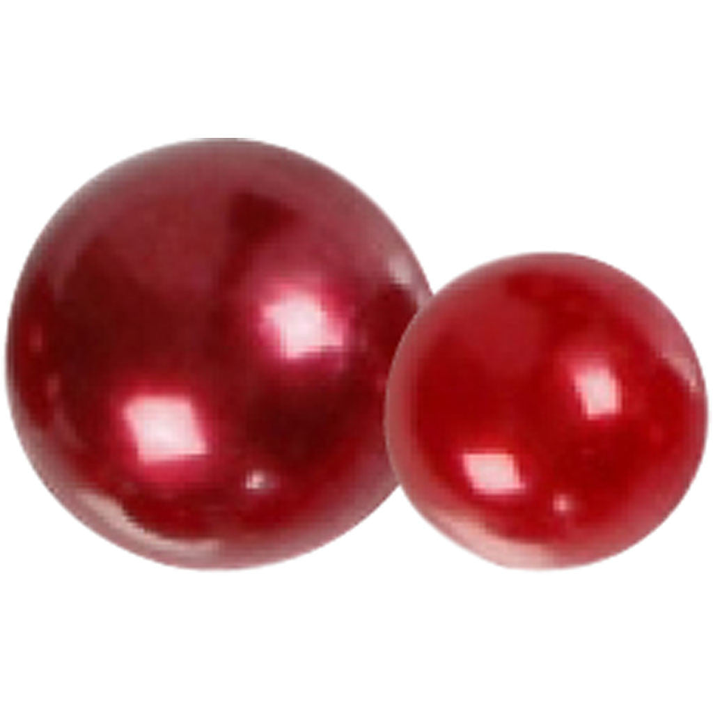 Half Pearls, size 2-8 mm, red, 140 pc/ 1 pack [HOB-28319]