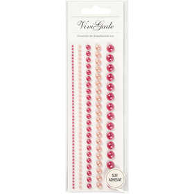 Half Pearls, size 2-8 mm, pink, 140 pc/ 1 pack [HOB-28320]