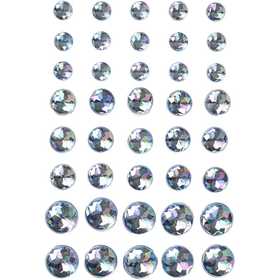 Rhinestones, size 6+8+10 mm, blue, 40 pc/ 1 pack [HOB-28323]