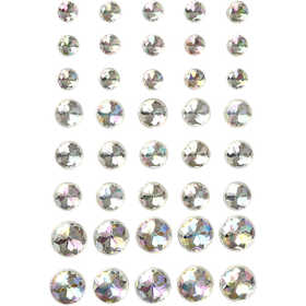 Rhinestones, size 6+8+10 mm, crystal, 40 pc/ 1 pack [HOB-28326]