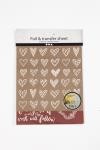 Deco Foil and transfer sheet, hearts and love, sheet 15x15 cm, red, 2x2 sheet/ 1 pack [HOB-283552]