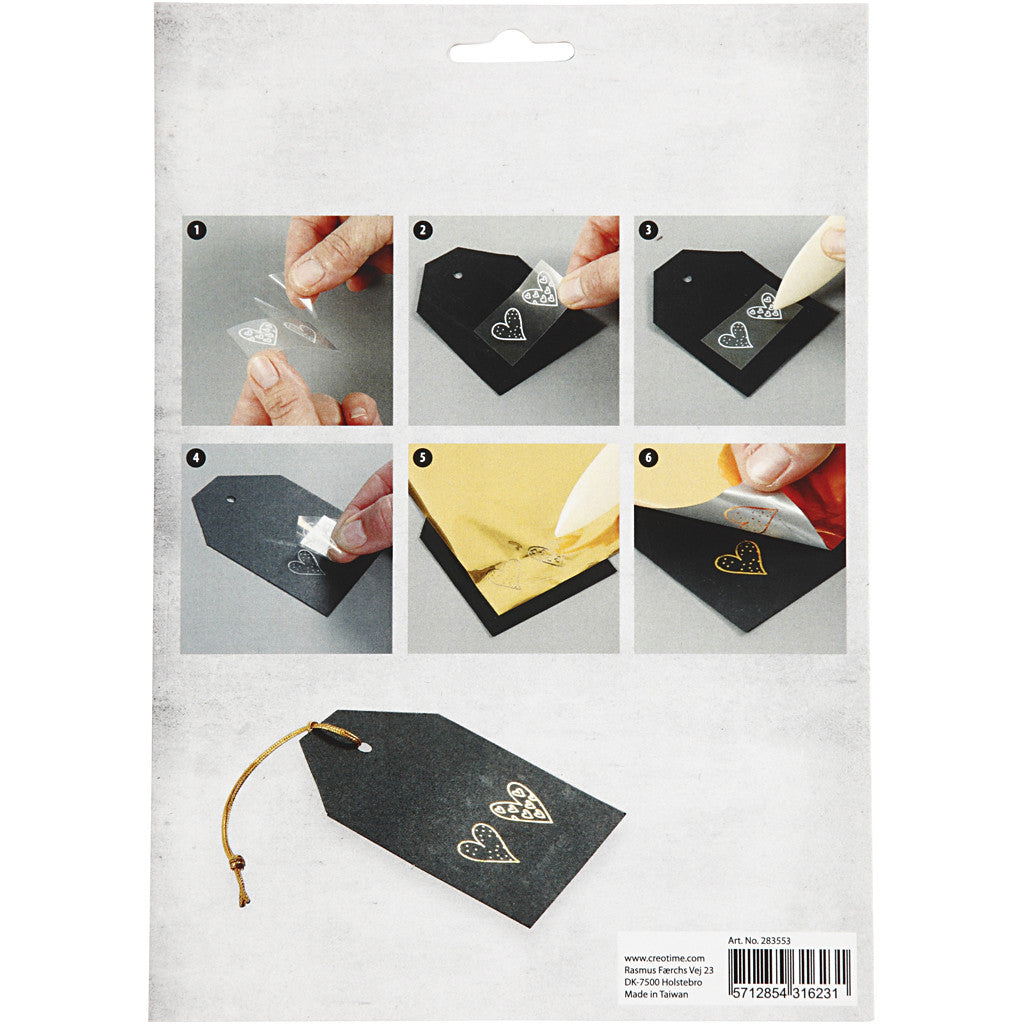 Deco Foil and transfer sheet, birthday, sheet 15x15 cm, dark blue, silver, 2x2 sheet/ 1 pack [HOB-283553]