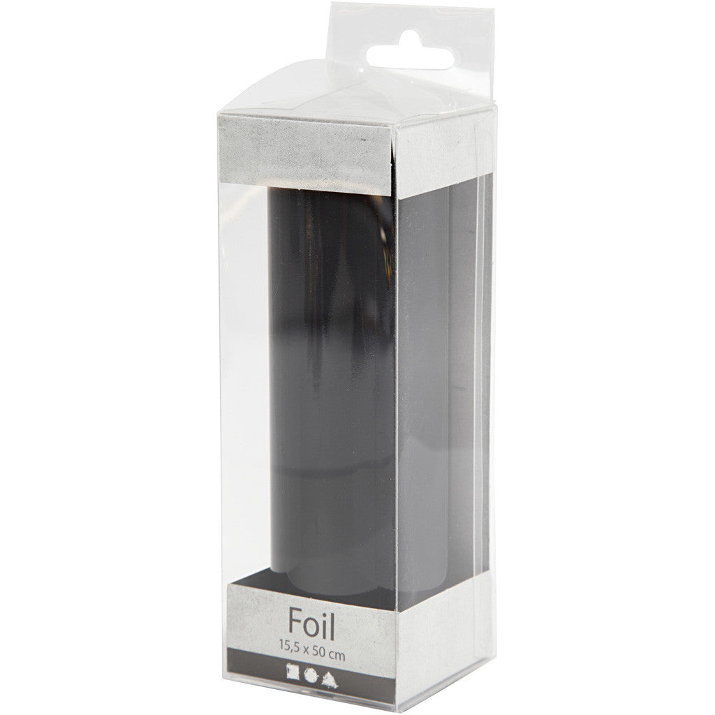 Deco Foil, W: 15,5 cm, thickness 0,02 mm, black, 50 cm/ 1 roll [HOB-283571]