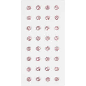 Rhinestones, dia. 8 mm, light red, 32 pc/ 1 pack [HOB-283809]