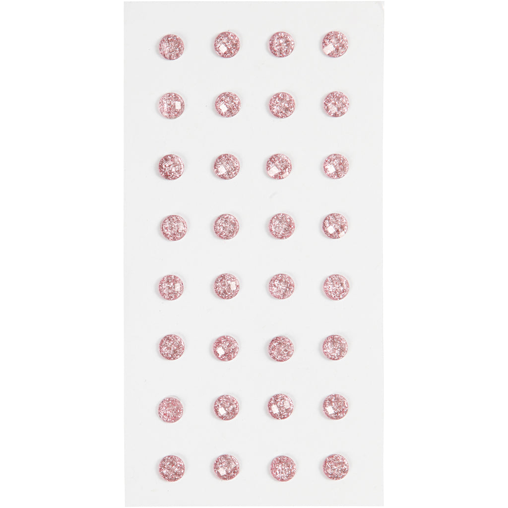 Rhinestones, dia. 8 mm, light red, 32 pc