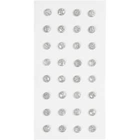 Rhinestones, dia. 8 mm, silver, 32 pc/ 1 pack [HOB-283818]