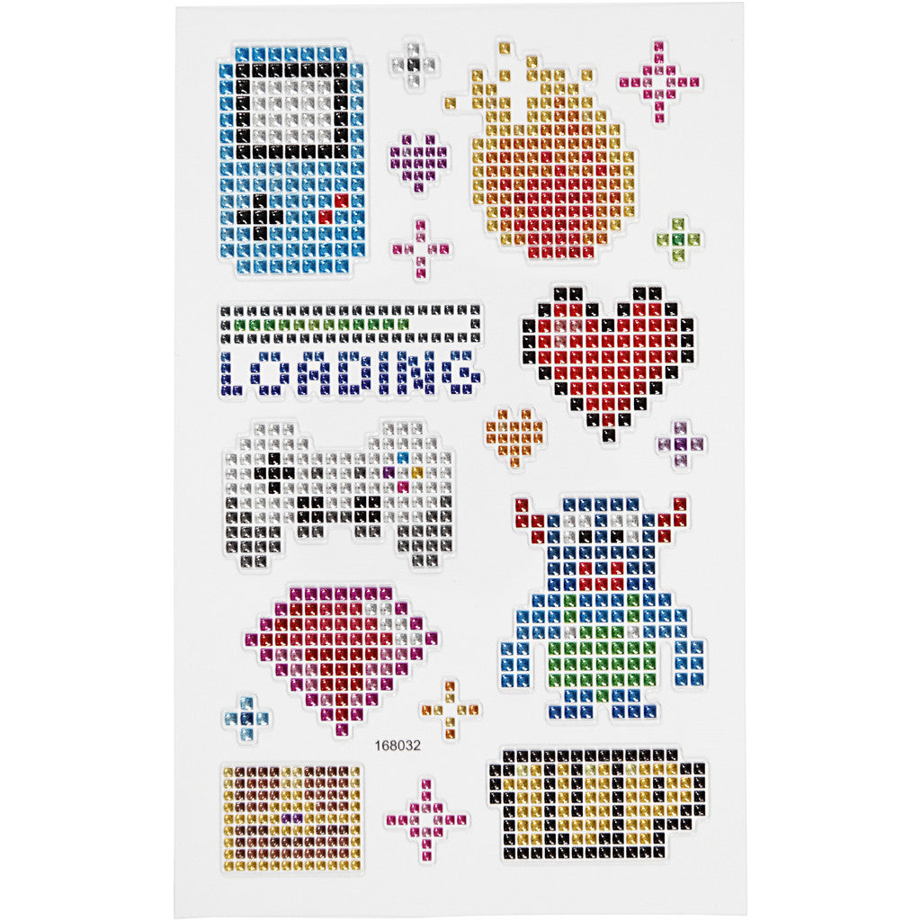 Diamond stickers, gadgets, sheet 10x16 cm, 1 sheet