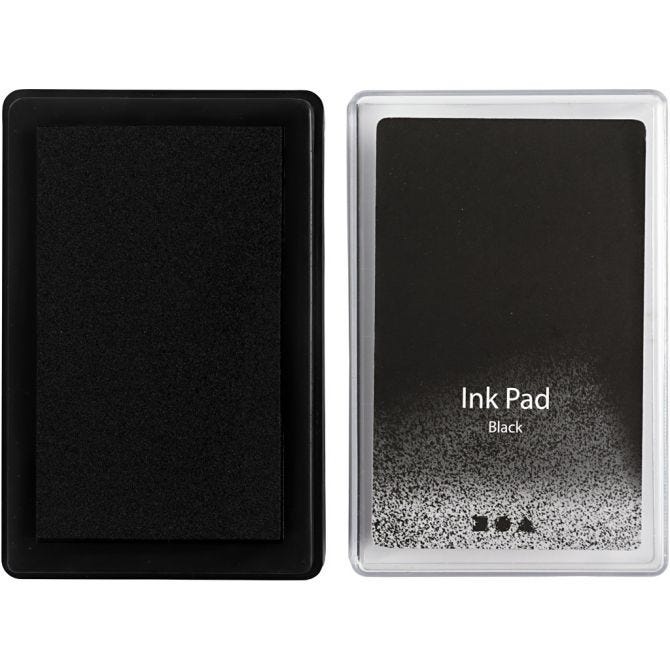 Ink Pad, H: 2 cm, size 9x6 cm, black, 1 pc [HOB-285330]