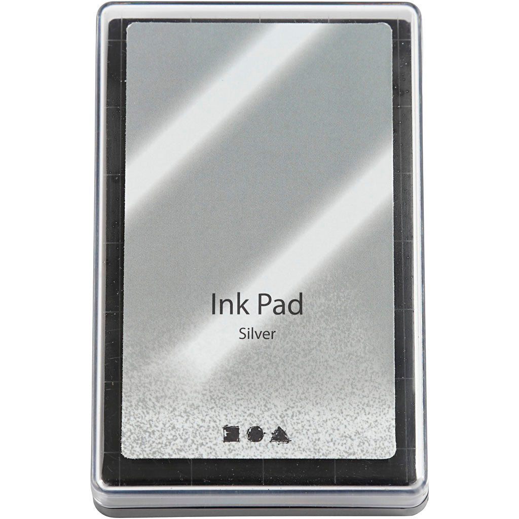 Ink Pad, H: 2 cm, size 9x6 cm, silver, 1 pc [HOB-285338]