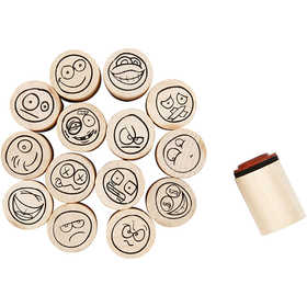 Deco Art Stamps, smiley, H: 26 mm, dia. 20 mm, 15 pc/ 1 pack [HOB-28581]