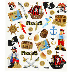Stickers, pirates, sheet 15x16,5 cm, 1 sheet [HOB-28911]