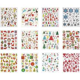 Book of stickers, christmas, sheet 15x16,5 cm, ca. 584 pc, 12 sheet/ 1 pack [HOB-28969]