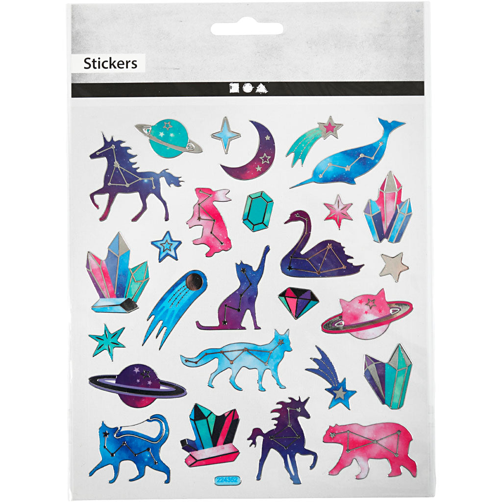Stickers, Star maps, sheet 15x16,5 cm, 1 sheet [HOB-29044]