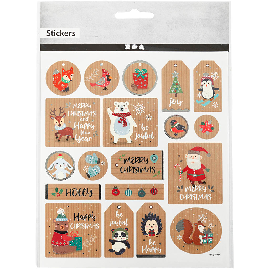 Stickers, Christmas stickers, sheet 15x16,5 cm, 1 sheet [HOB-29045]