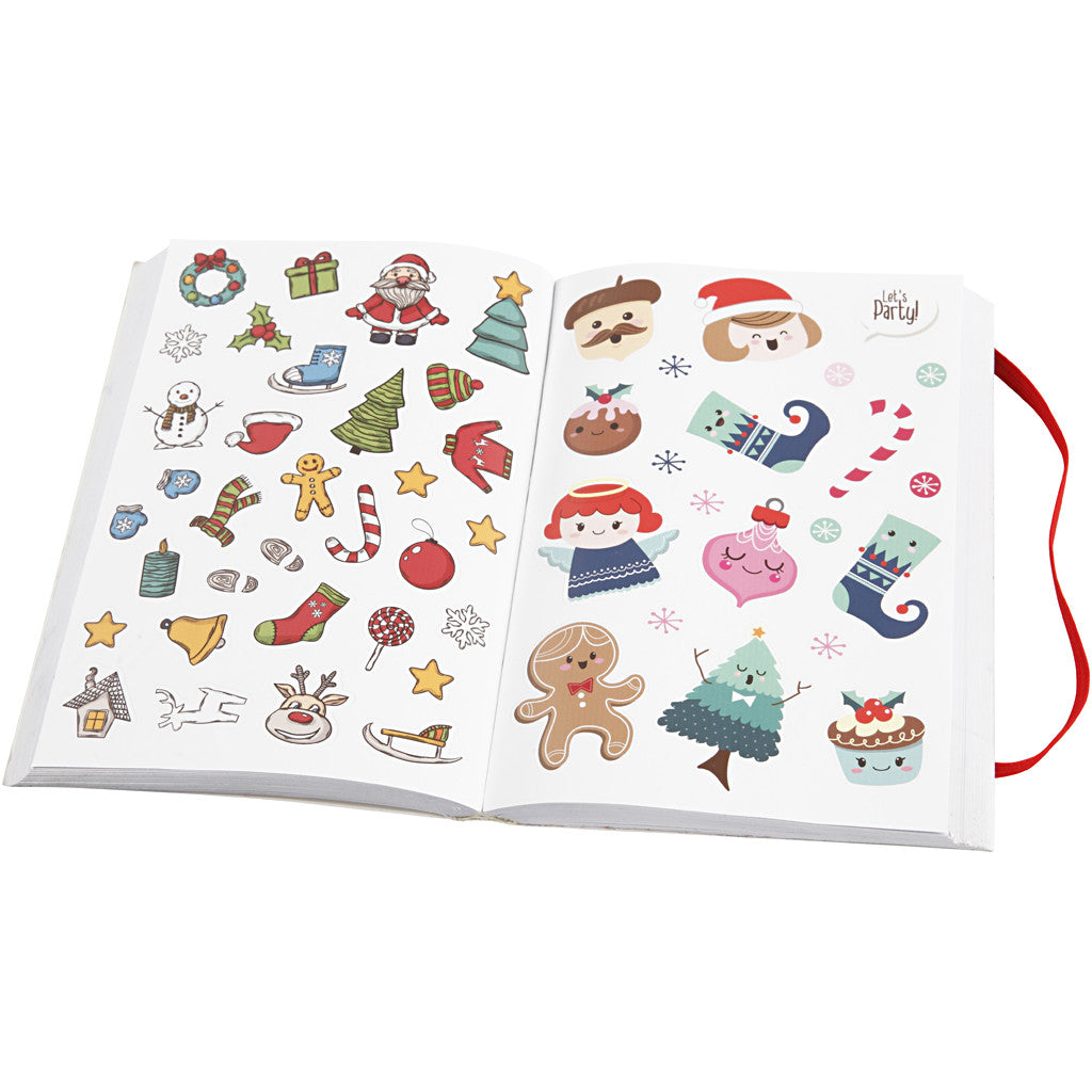 Sticker Book, christmas motifs, size 11,5x17 cm, ca. 1700 pc, 76 sheet, 1 pc [HOB-29070]