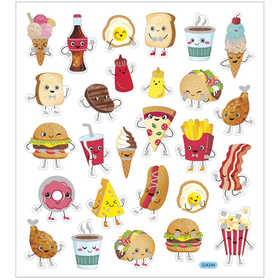 Stickers, fast food, sheet 15x16,5 cm, 1 sheet [HOB-29079]