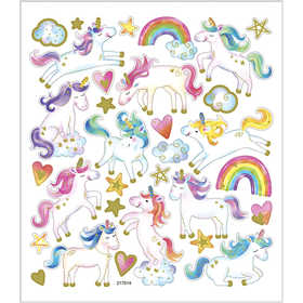 Stickers, unicorn, sheet 15x16,5 cm, 1 sheet [HOB-29121]