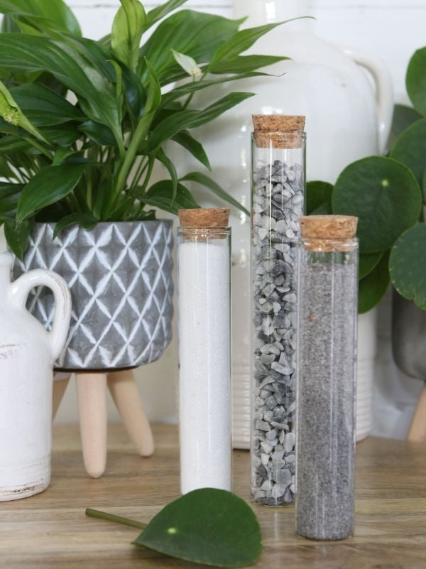 Glass Tube with cork Ø3cm and 20cm tall (set of 6 pcs) [IFS-29144]