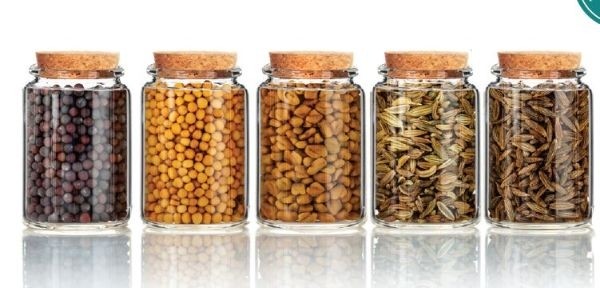 Glass Storage Cylinder with cork Ø 4.5cm and 7.5cm tall (12 pcs) [IFS-29145]