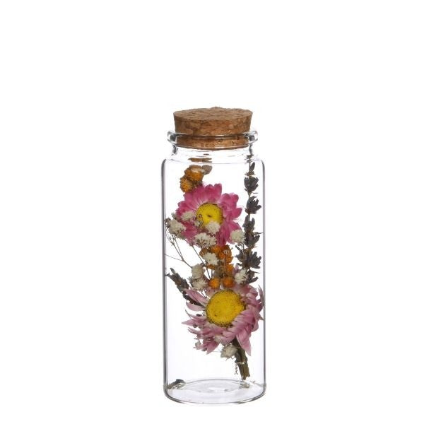 Glass Storage Cylinder with cork Ø 4.5cm and 12.5cm tall (12 pcs) [IFS-29146]
