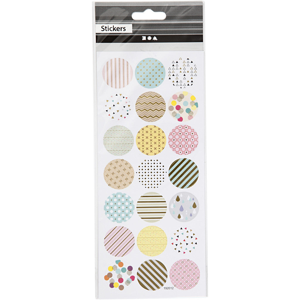 Stickers, pastels, sheet 10x23 cm, ca. 21 pc, 1 sheet [HOB-29159]