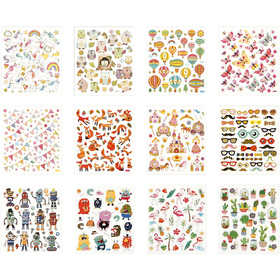 Book of stickers, all year, sheet 15x16,5 cm, 12 sheet/ 1 pc [HOB-29163]