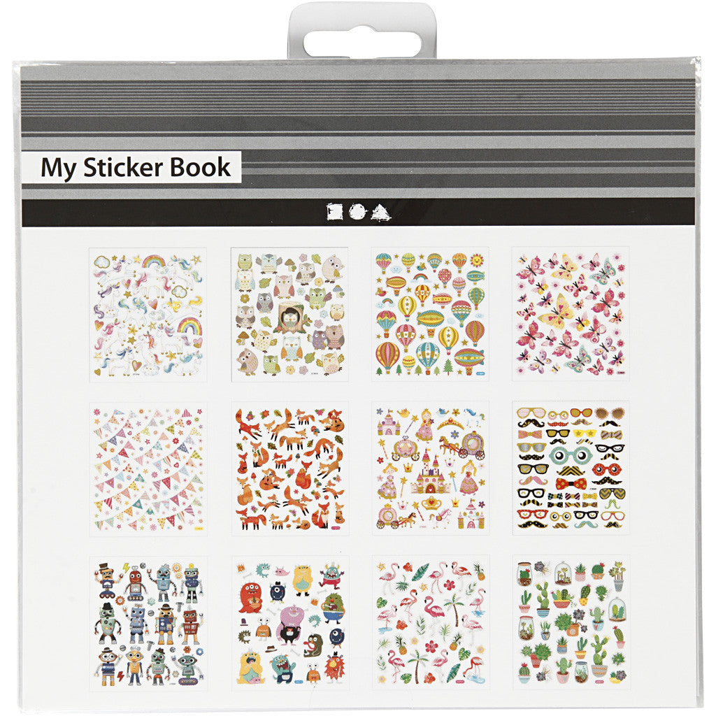 Book of stickers, all year, sheet 15x16,5 cm, 12 sheet/ 1 pc [HOB-29163]