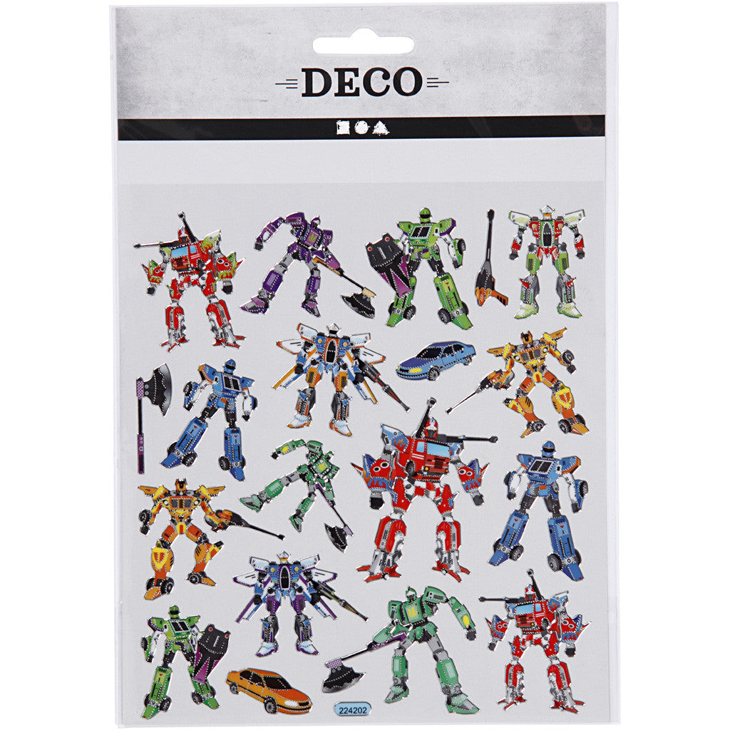 Stickers, transformers, sheet 15x16,5 cm, ca. 19 pc, 1 sheet [HOB-29178]