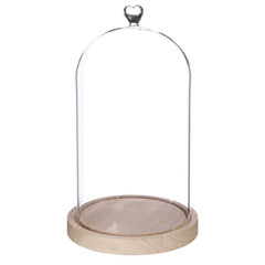 Bell Jar Heart Wood Base Ø17 h.30 cm (1 pcs) [IFS-29365]