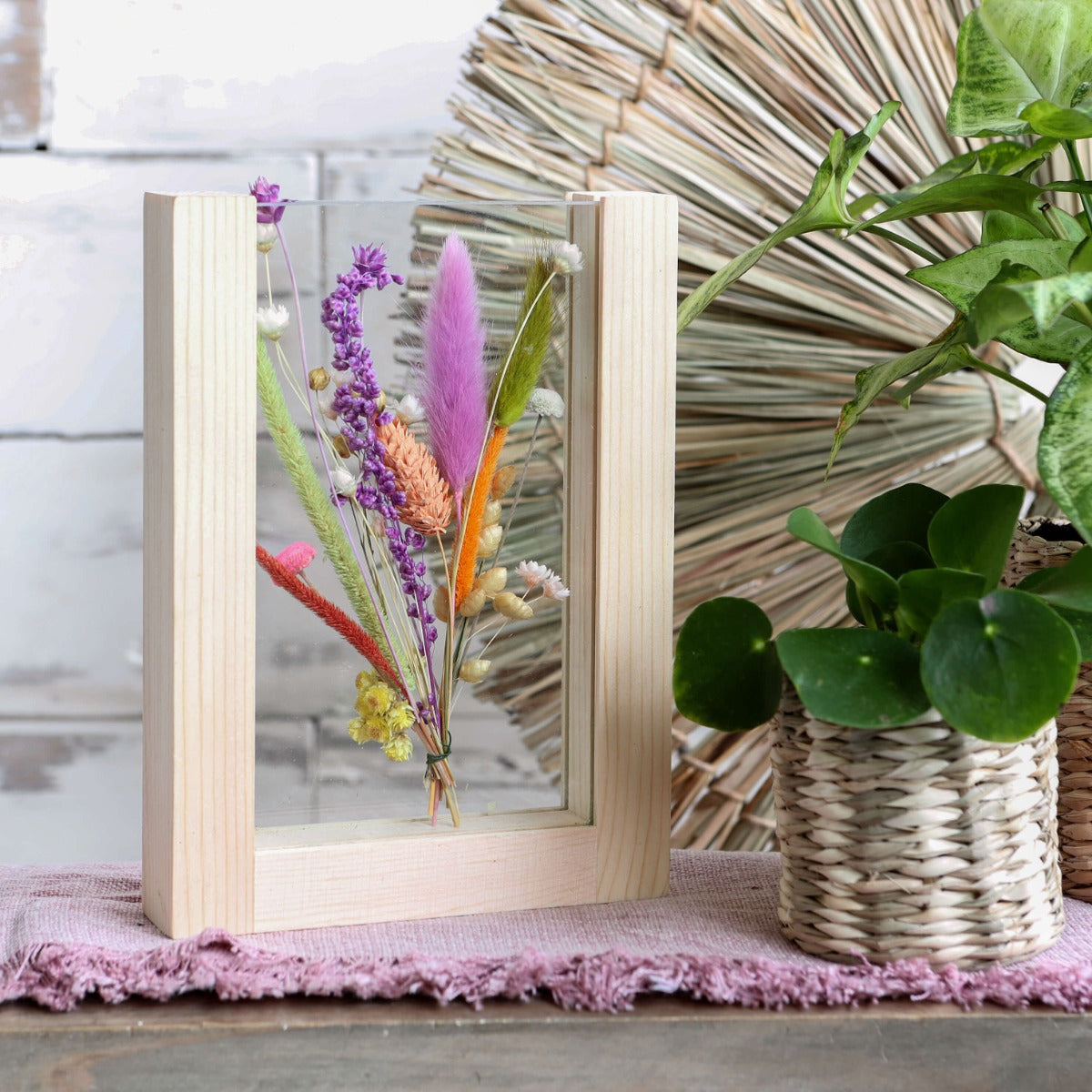 Wooden stand for dried flowers etc. 18cm high (1 pcs.) [IFS-29661]