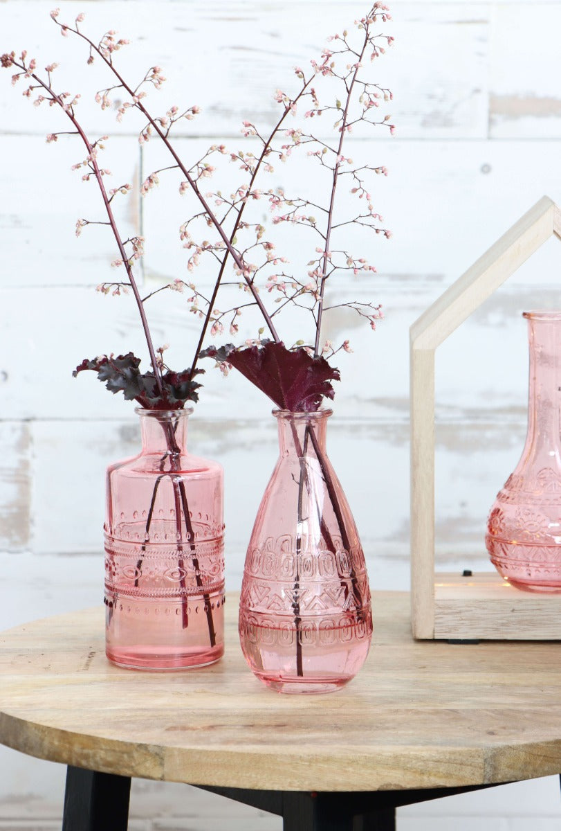 Flower vase Rome Ø7.5cm and 16cm high Pink (12 pcs.) [IFS-29731]