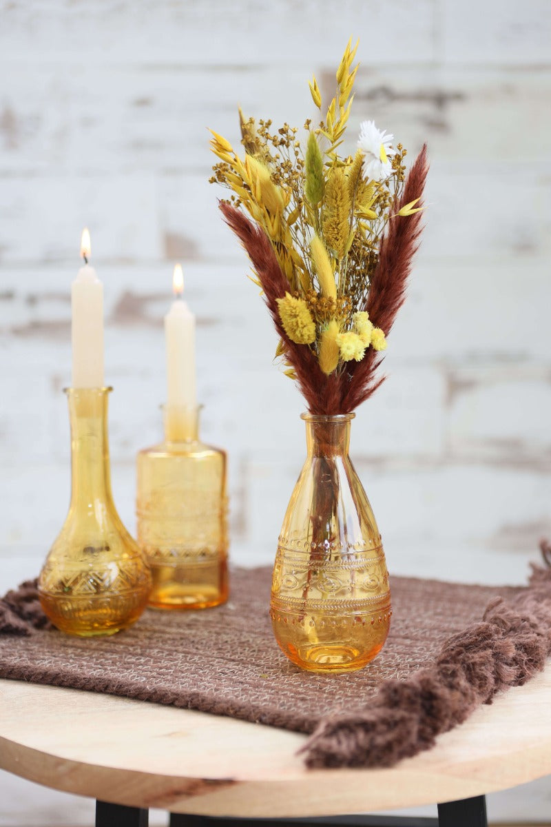 Flower vase Rome Ø7.5cm and 16cm high Ochre (12 pcs.) [IFS-29732]