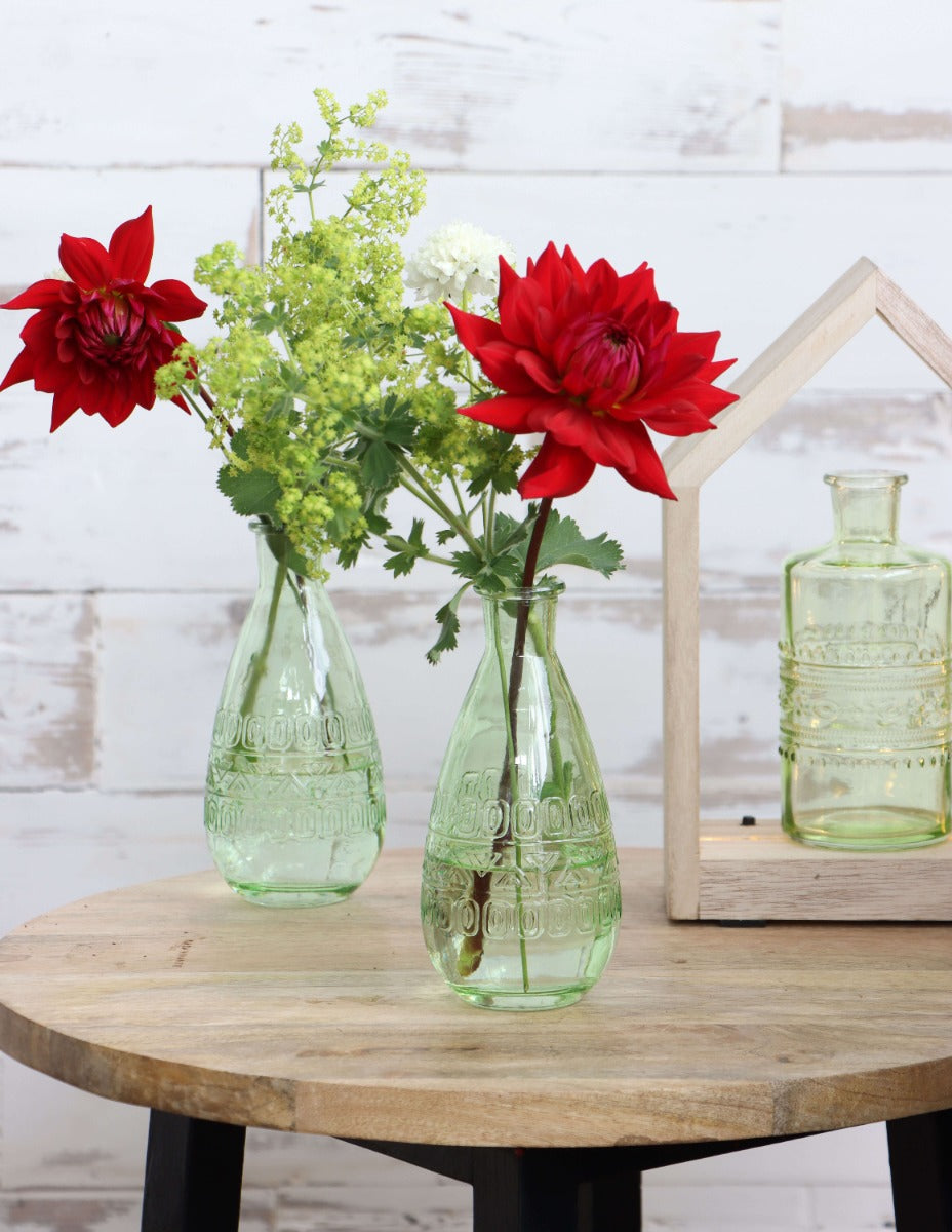 Flower vase Porto Ø7.5cm and 14.5cm high Green (12 pcs.) [IFS-29745]