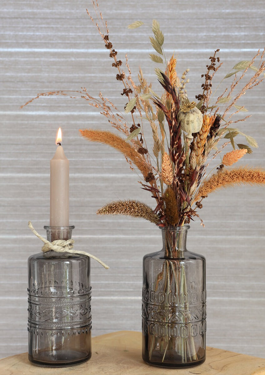 Candle tapered Taupe 11cm tall (set of 7 pcs) [IFS-32162]