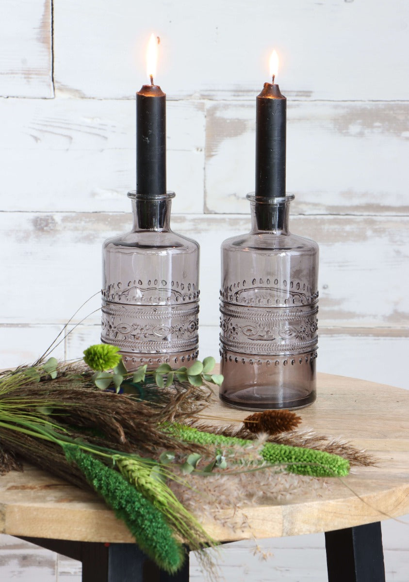 Flower vase Porto Ø7.5cm and 14.5cm high Grey (12 pcs.) [IFS-29746]