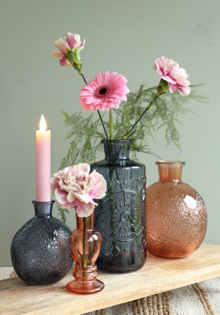 Vase Venice Amber H: 11,3 x Ø5 cm (12 Pcs) [IFS-29883]