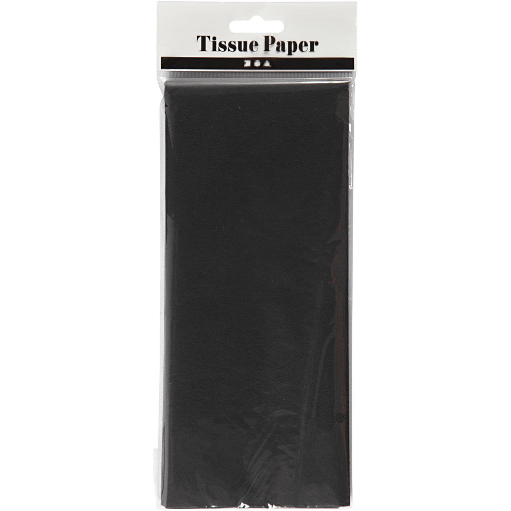 Tissue Paper, sheet 50x70 cm, 17 g, black, 10 sheet/ 1 pack [HOB-200889]