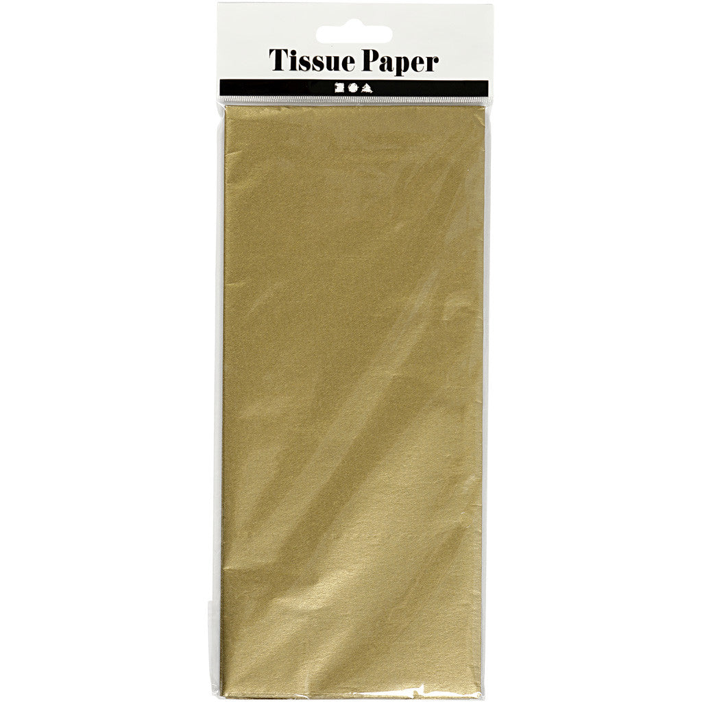 Tissue Paper, sheet 50x70 cm, 17 g, gold, 6 sheet/ 1 pack [HOB-200891]