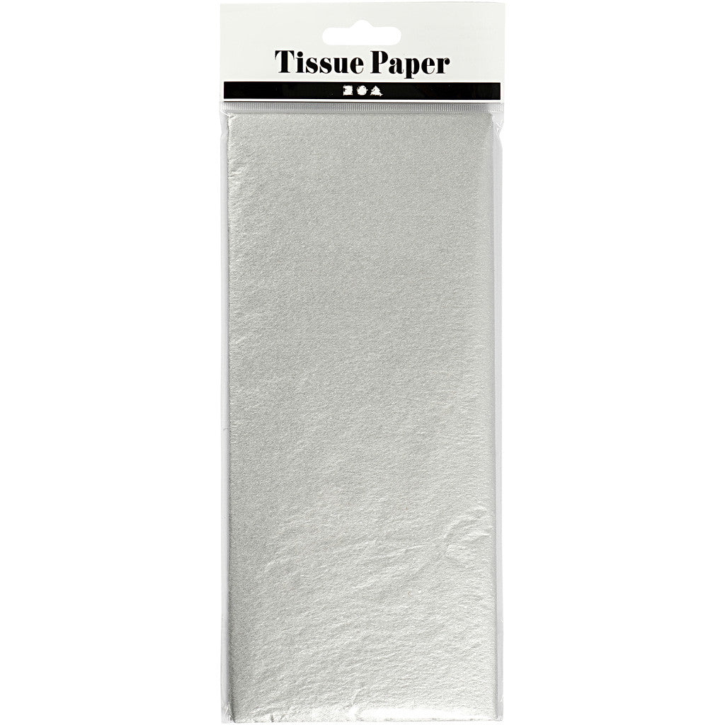 Tissue Paper, sheet 50x70 cm, 17 g, silver, 6 sheet/ 1 pack [HOB-200892]
