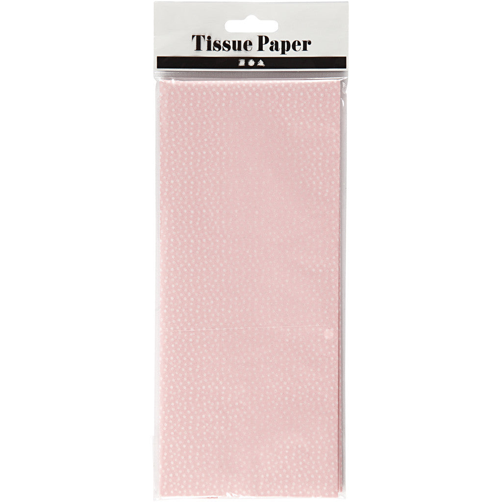 Tissue Paper, with dots, 50x70 cm, 14 g, light red, 6sheet/ 1 pack [HOB-200896]
