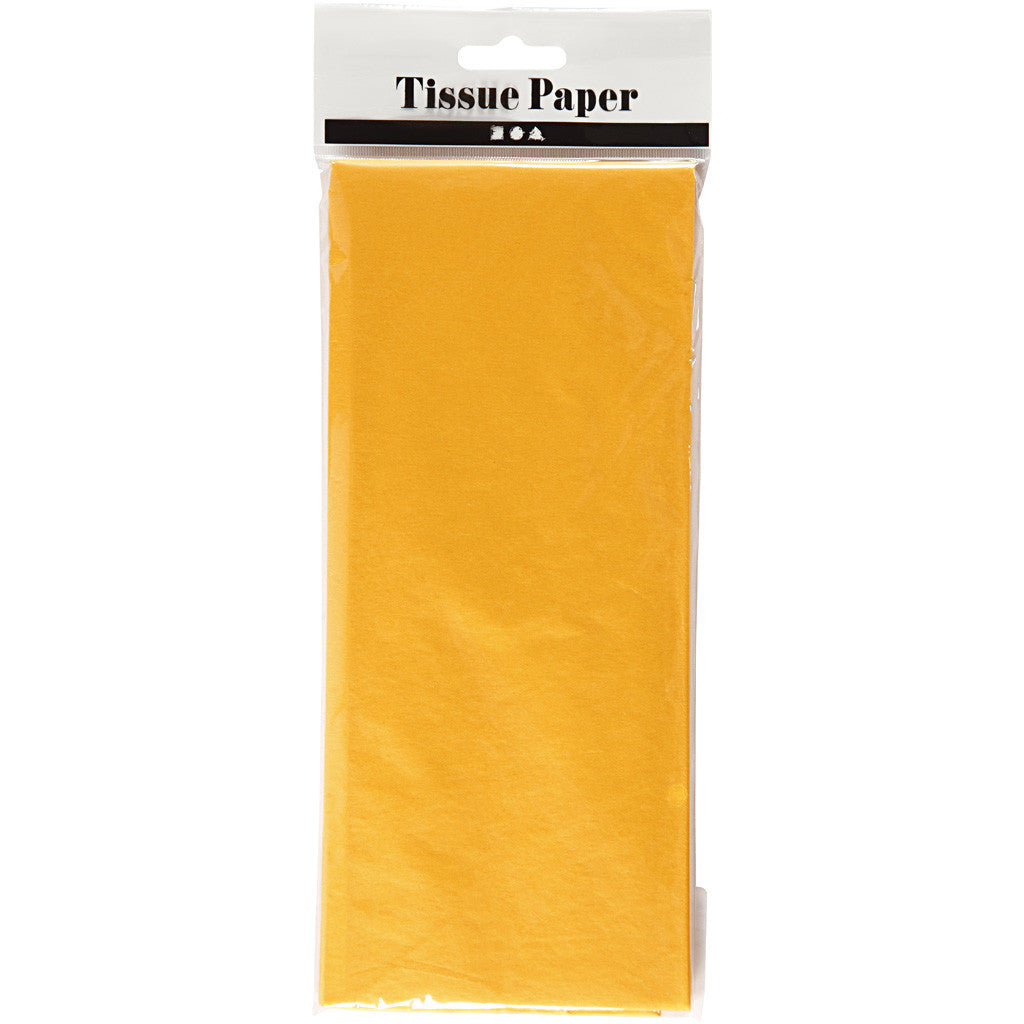 Tissue paper, 50x70 cm, 17 g, yellow, 10sheet/ 1 pack [HOB-200900]