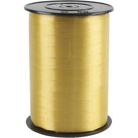 Curling Ribbon, W: 10 mm, glossy, gold, 250 m/ 1 roll [HOB-20208]