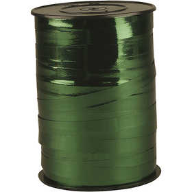 Curling Ribbon, W: 10 mm, glossy, metallic green, 250 m/ 1 roll [HOB-20224]