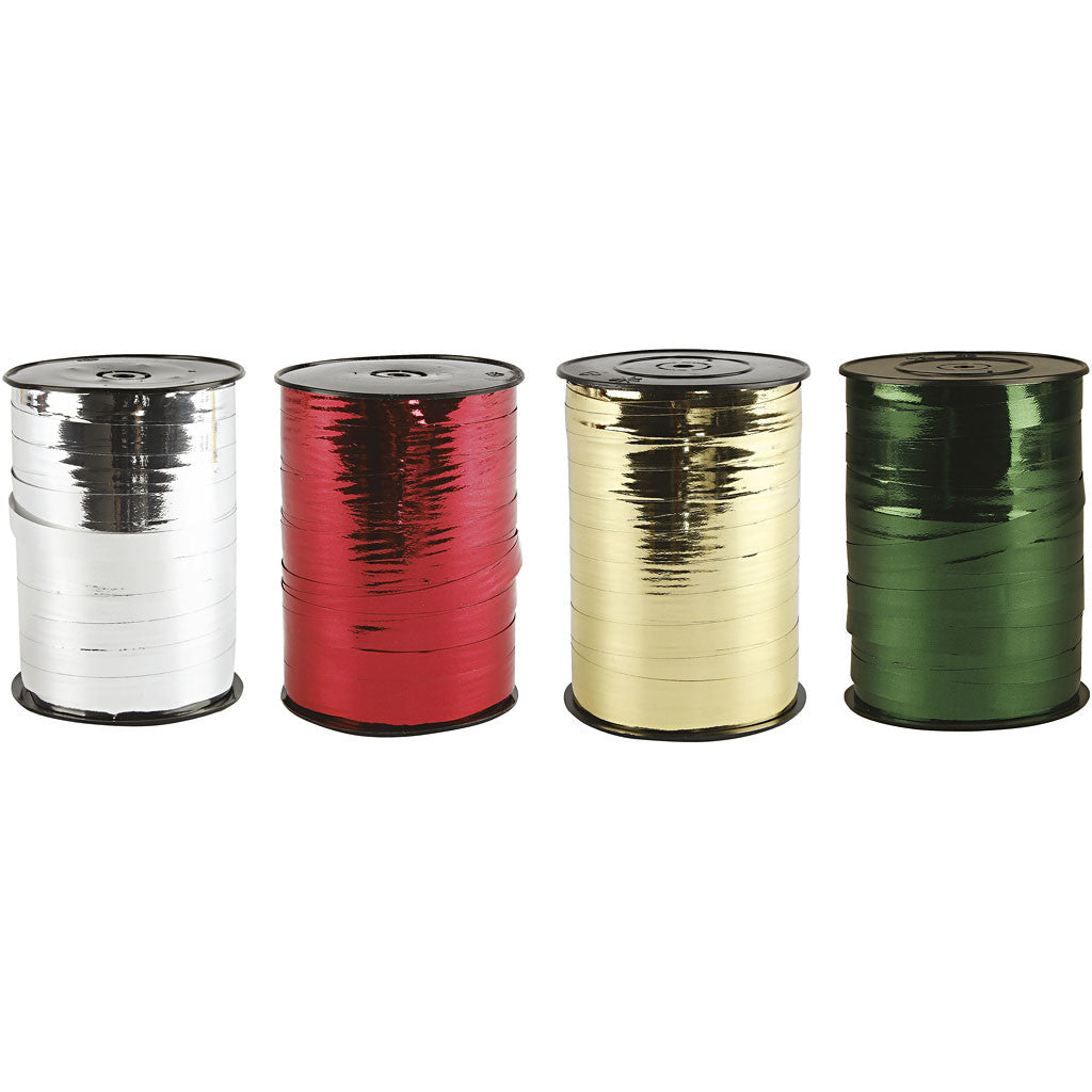 Curling Ribbon, W: 10 mm, glossy, 4x250 m/ 1 pack [HOB-20225]